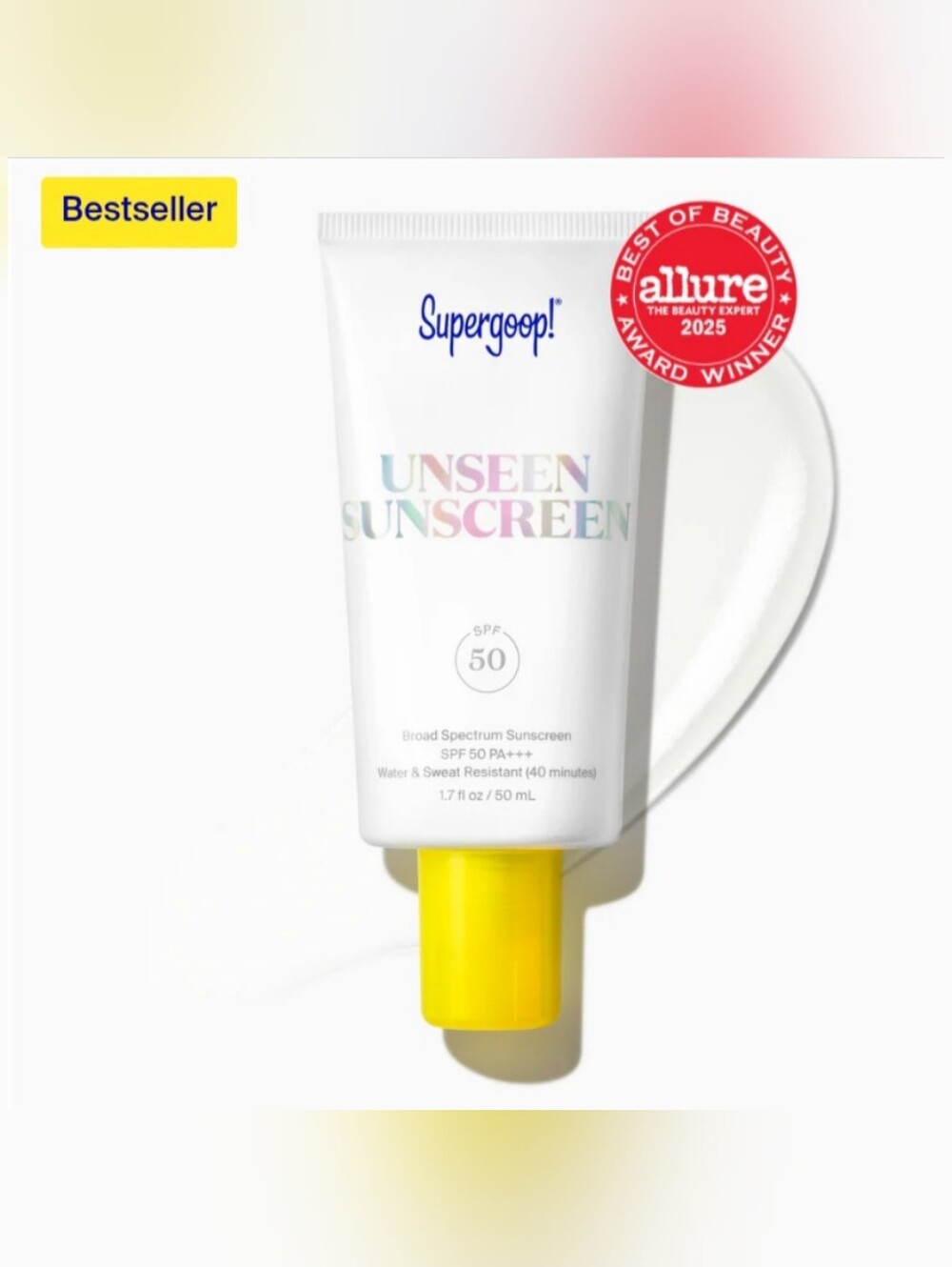 Supergoop! Unseen Sunscreen SPF 50 1.7oz New & Sealed